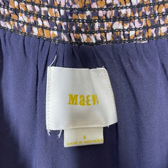 Anthropologie Maeve Milou Dress Small Paisley Boho Babydoll Long Sleeve Mini - Picture 5 of 6